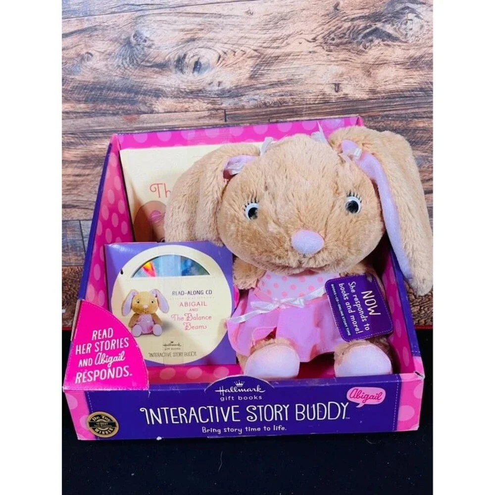 Hallmark Interactive Story Buddy Abigail Bunny Book CD Plush